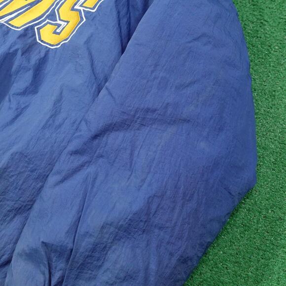 Vintage St. Louis Rams Puffer Jacket Mens Blue NFL Football Hooded Logo 7 90s - Picture 10 of 16